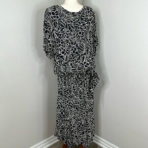 Vintage 80's Carole Little for Saint Tropez West Black & White Drop Waist Dress